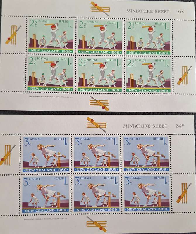 New Zealand 1969 Health Issue Set of 2 Mint Miniature Sheets