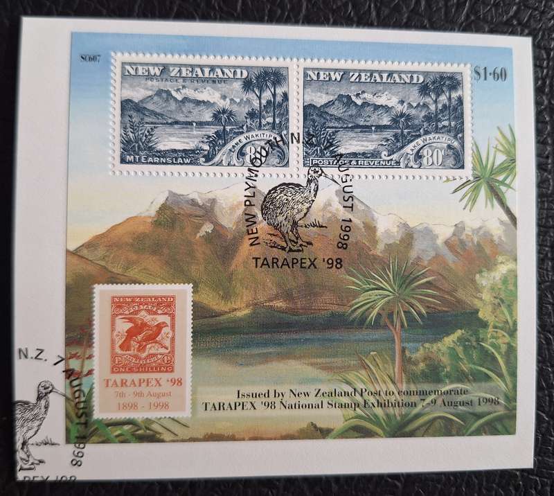 New Zealand 1998 Tarapex '98 Centenary Cancelled Miniature Sheet on Paper