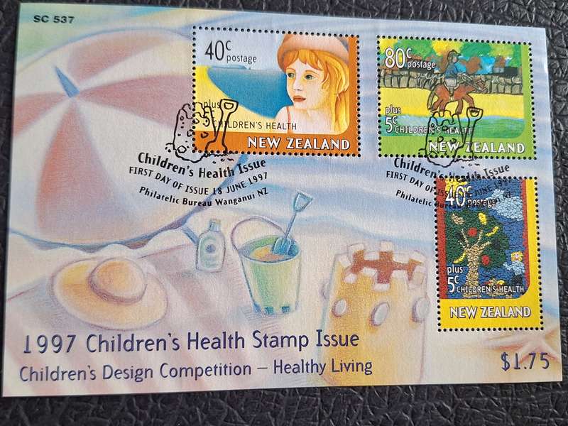New Zealand 1997 Health Issue Children's Design Competition Cancelled Miniature Sheet