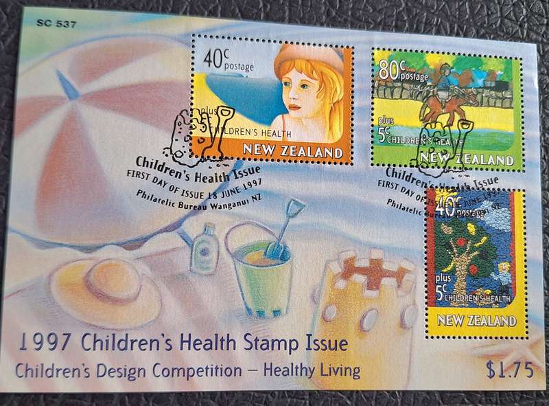 New Zealand 1997 Health Issue Children's Design Competition Cancelled Miniature Sheet