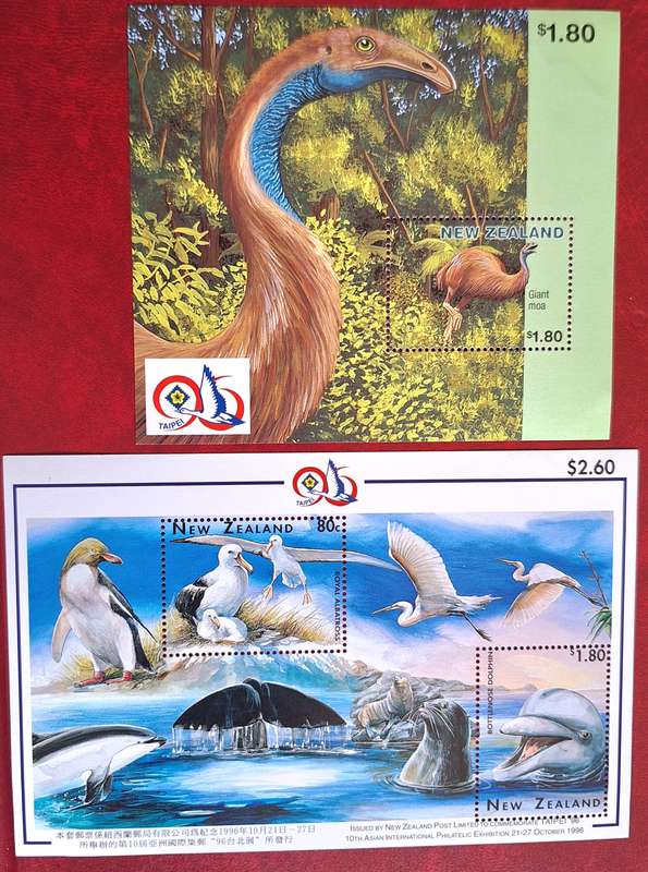 New Zealand 1996 Taipei Exhibition Set of 2 Mint Miniature Sheets