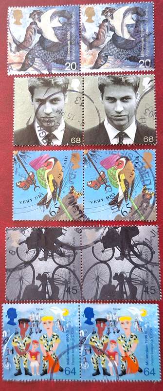 GB Mixed Lot of Used stamps in Pairs