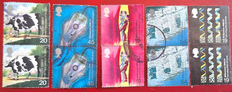 GB Mixed Lot of Used stamps in Pairs