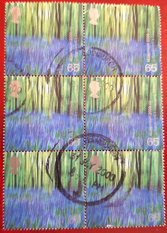 GB 2000  65p, Bluebell Wood Block of  Used stamps
