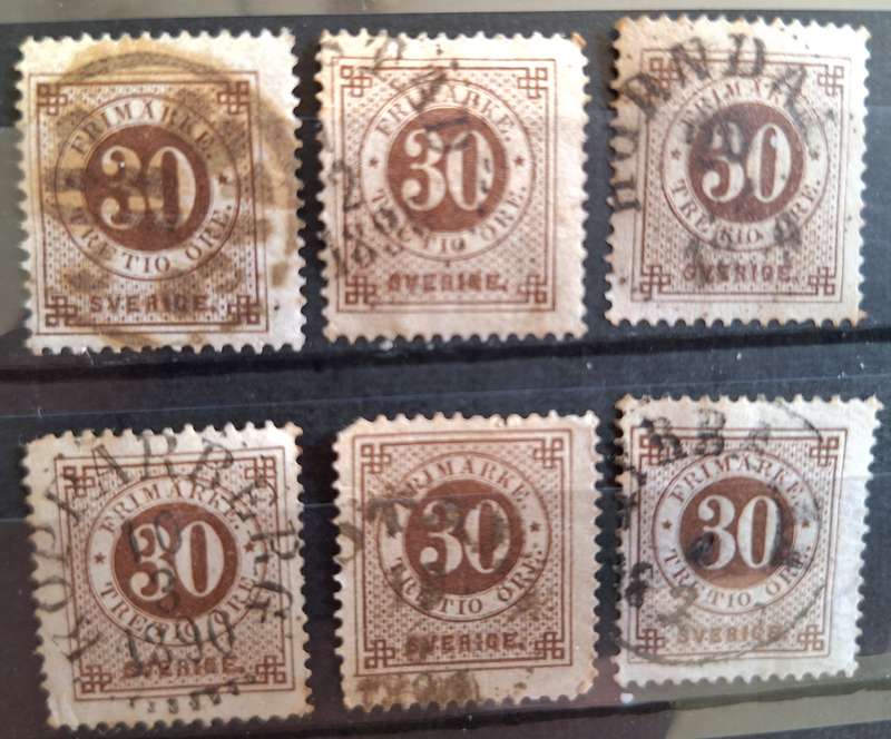 Sweden 1872-77 Numerals 6 Used stamps