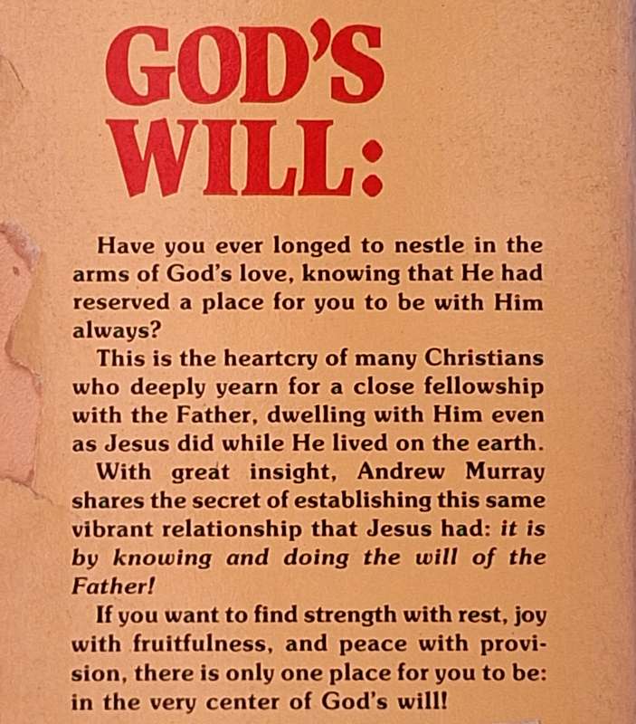 God's Will: Our Dwelling Place by Andrew Murray Paperback