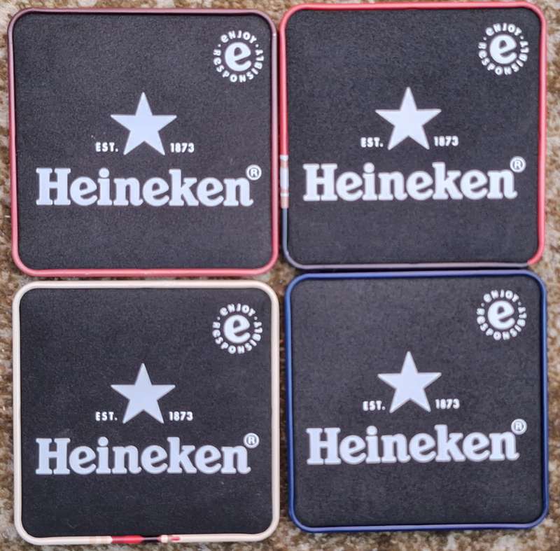 Set of 4 Heineken Coasters in a Tin