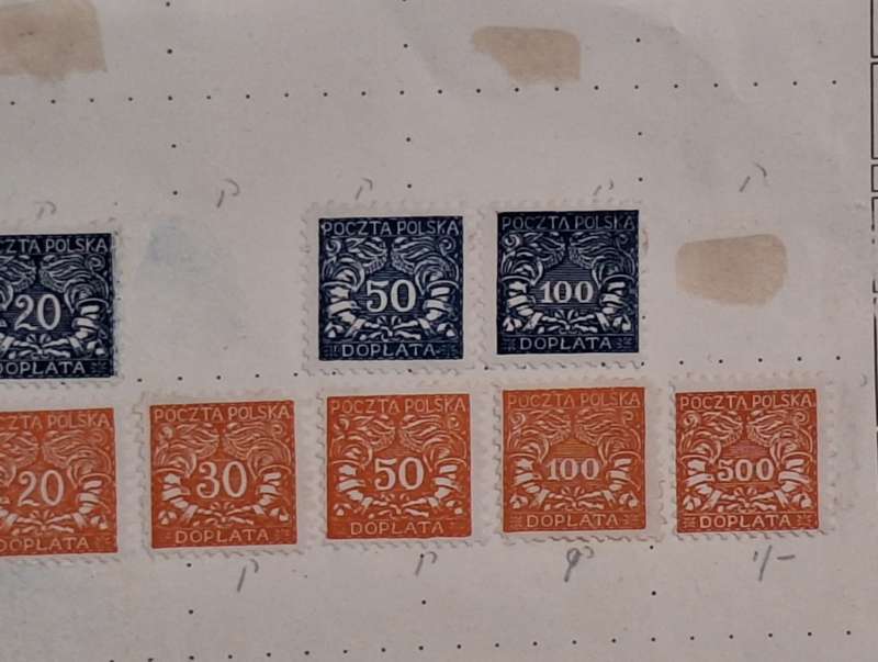 Poland 1919 Postage Due 16 Unused stamps on paper