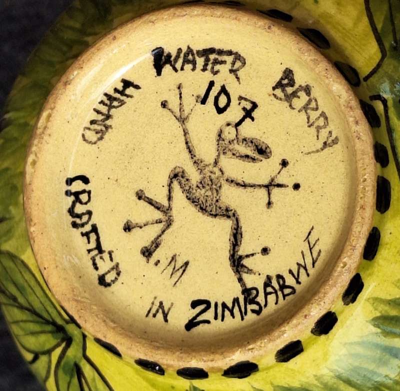 Water Berry Pottery Zimbabwe Milk Jug Zebra Design