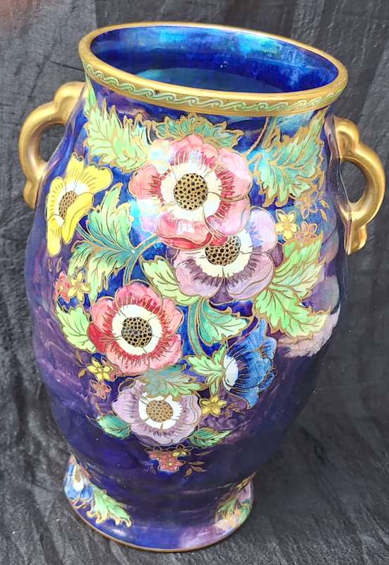 Vintage Maling Ware Vase Floral Pattern Newcastle On Tyne England 6385