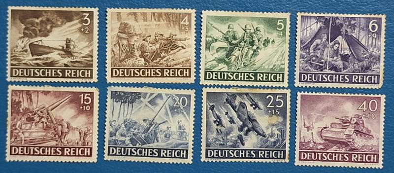 Germany Third Reich 1943  "Day of the Wehrmacht"  8 Unused Hinged stamps