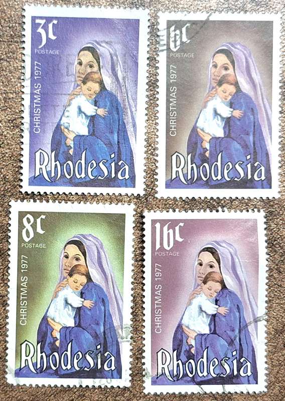 Rhodesia 1977 Christmas Set of 4 Used stamps