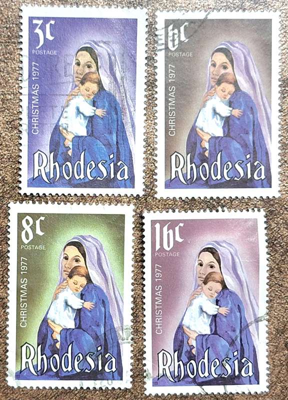 Rhodesia 1977 Christmas Set of 4 Used stamps
