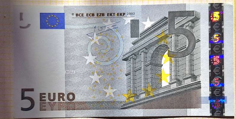 Eurozone 5 Euros (2002 Series) X Prefix (Germany)