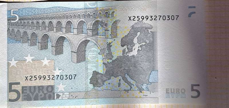 Eurozone 5 Euros (2002 Series) X Prefix (Germany)