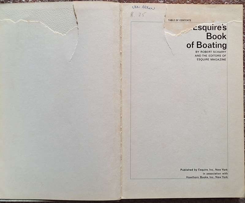 Esquire's Book of Boating by Robert Scharff and Editors of Esquire Magazine Hardcover 1964