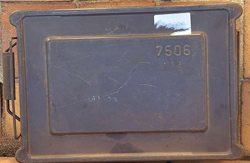 Vintage SADF Metal Ammo Box 7506 A82