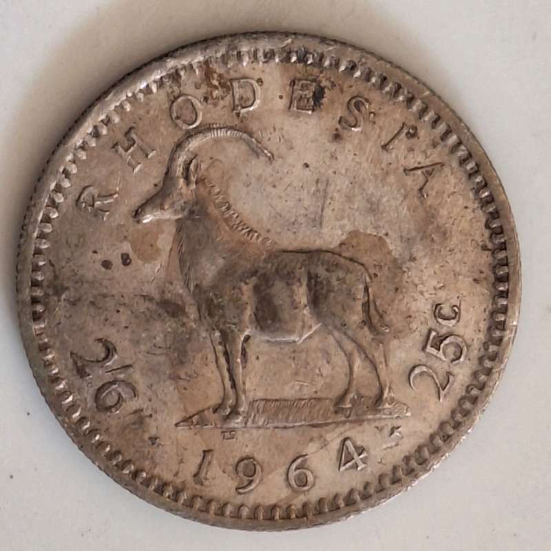 Rhodesia 1964 2½ Shillings / 25 Cents Elizabeth II Copper-nickel