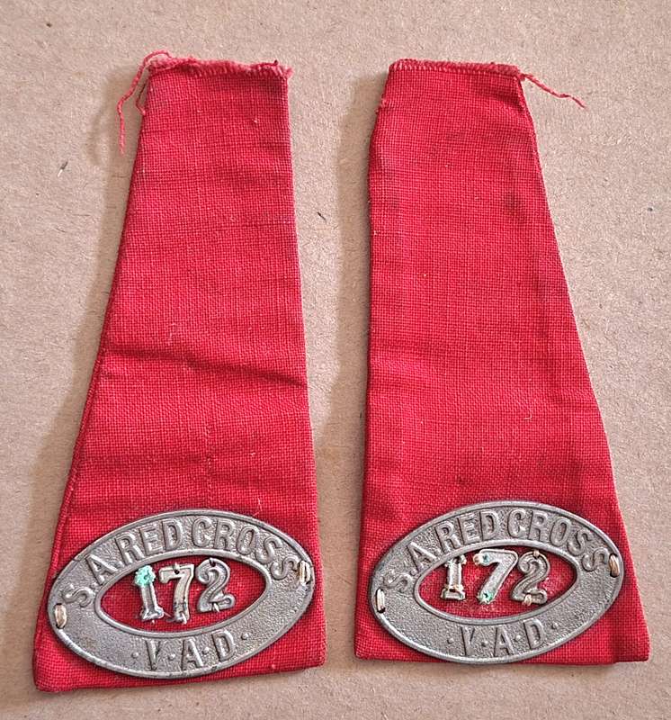 SA Red Cross V.A.D. epaulettes with badges