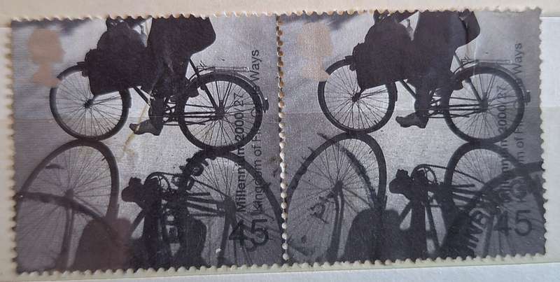 GB 2000 Millennium Stone and Soil Pair Used 45p stamps