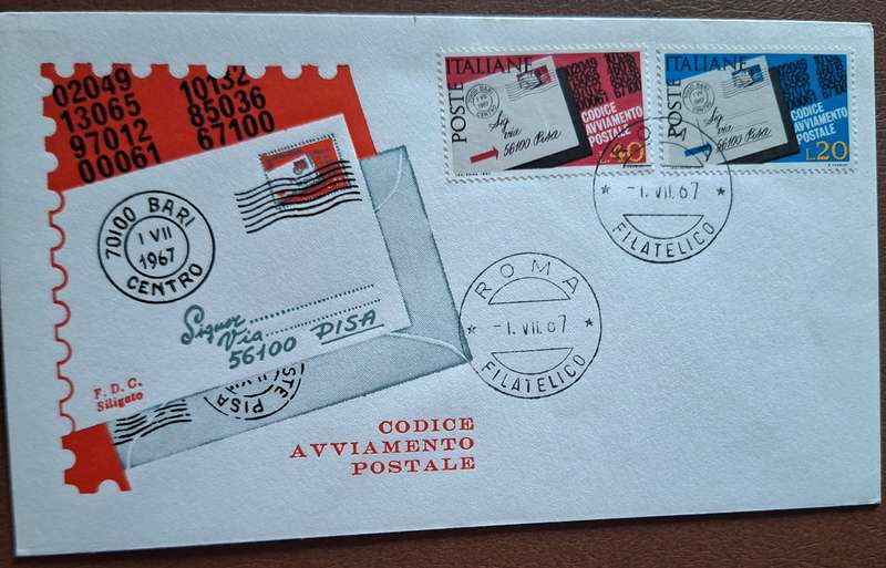 Italy 1967 Implementation of Postal Codes FDC