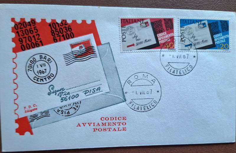 Italy 1967 Implementation of Postal Codes FDC