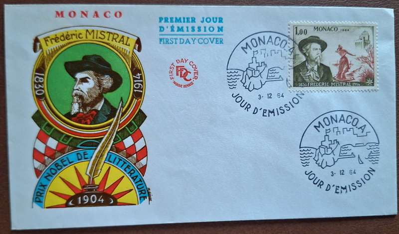 Monaco 1964 Frederic Mistral FDC