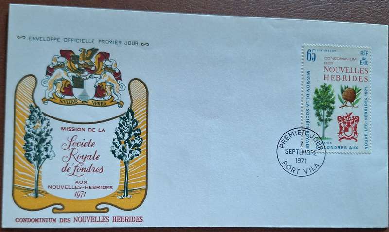 New Hebrides French 1971 Royal expedition FDC