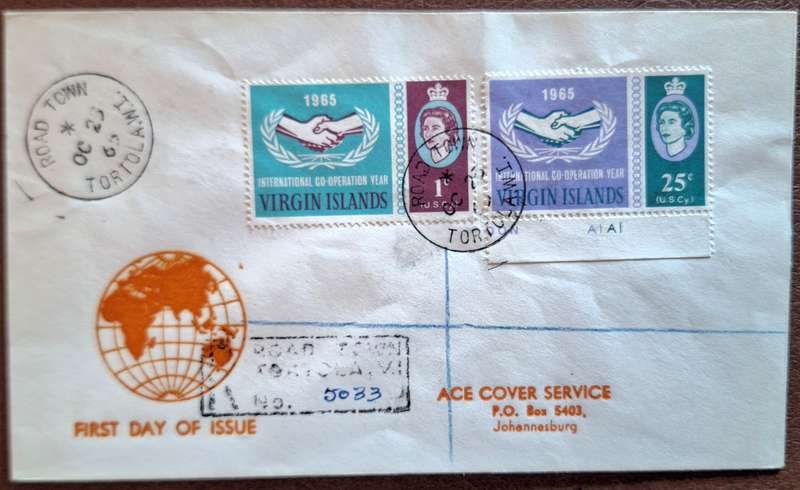 Virgin Islands 1965 International Co-operation Year ACE Philatelic Cover