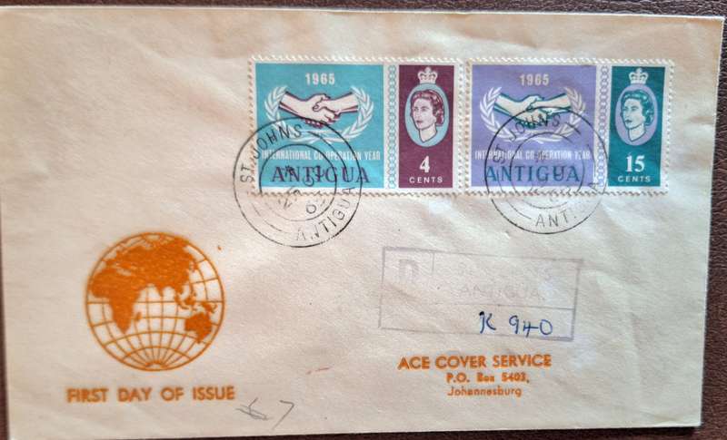 Antigua 1965 International Co-operation Year ACE Philatelic Cover