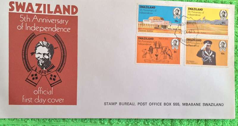 Swaziland 1973 5th Anniversary Independence FDC