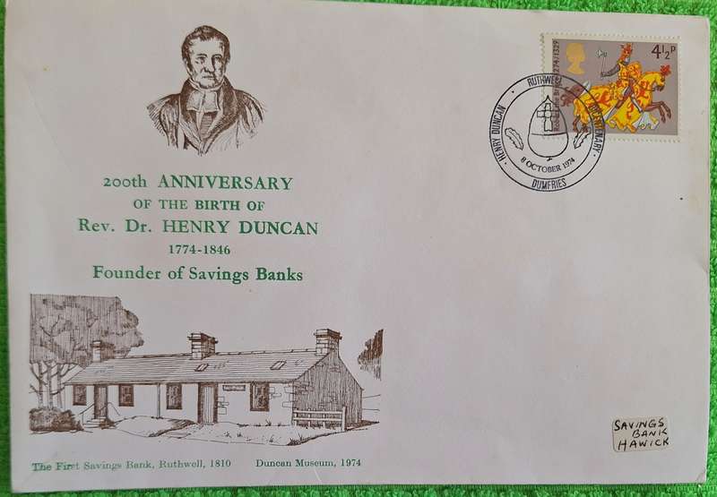 GB 1974 Dr Henry Duncan Commemorative Cover