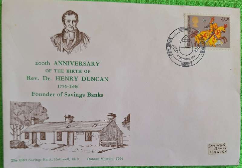 GB 1974 Dr Henry Duncan Commemorative Cover