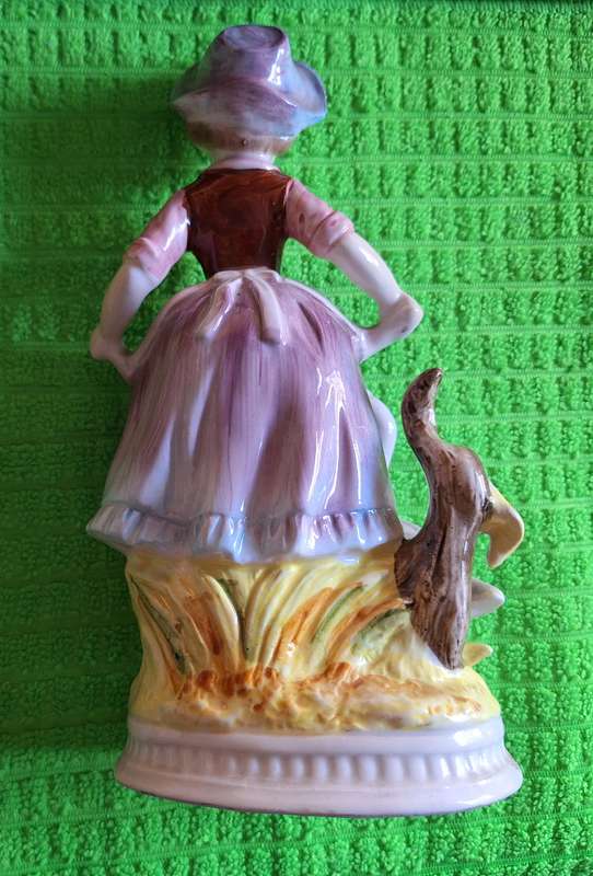 Girl and Duck Ornament Marked Foreign