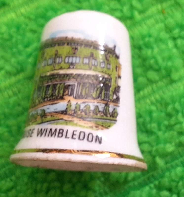 Thimble Fine Bone China made in England Club House Wimbledon and Championships Emblem