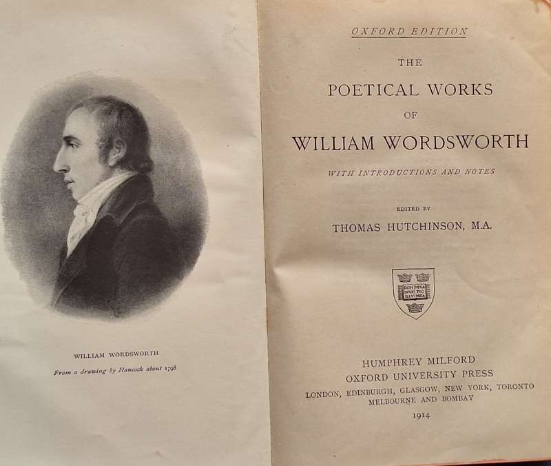 The Poetical Works of William Wordsworth Ed: Thomas Hutchinson Oxford Edition Hardcover 1914