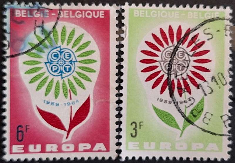 Belgium 1964 Europa Set of 2 Used Hinged stamps