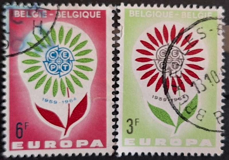 Belgium 1964 Europa Set of 2 Used Hinged stamps