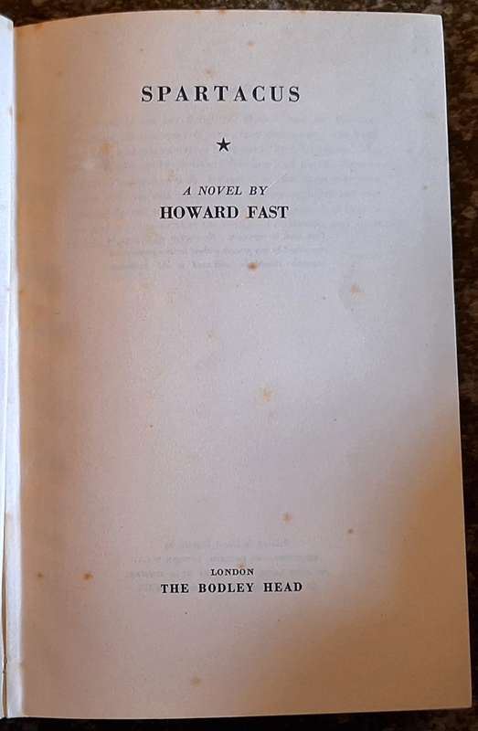 Spartacus by Howard Fast Hardcover 1952
