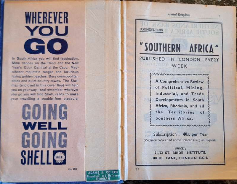 Year Book and Guide to Southern Arica 1962 Hardcover
