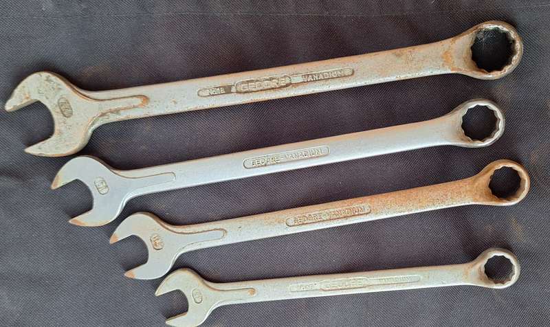 Gedore Combination Spanners 22 19 18 and 15