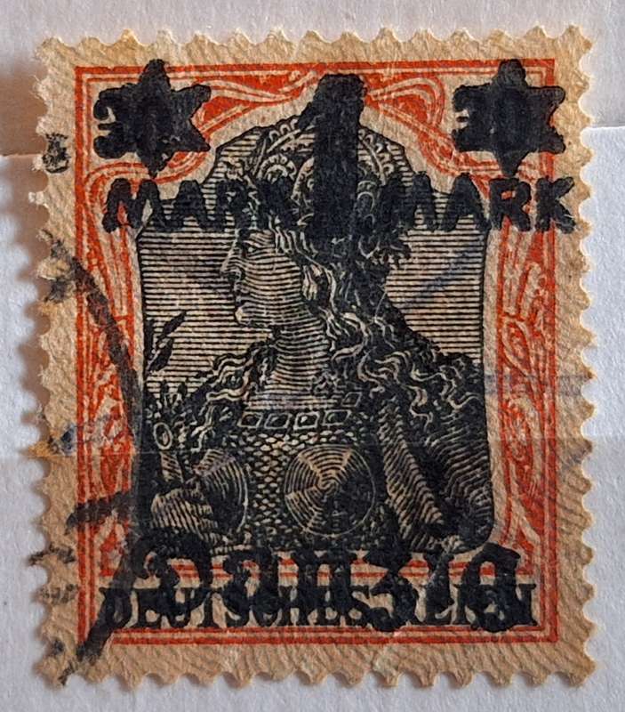 Danzig 1920 MARK1MARK overprint 1 Used Hinged stamp