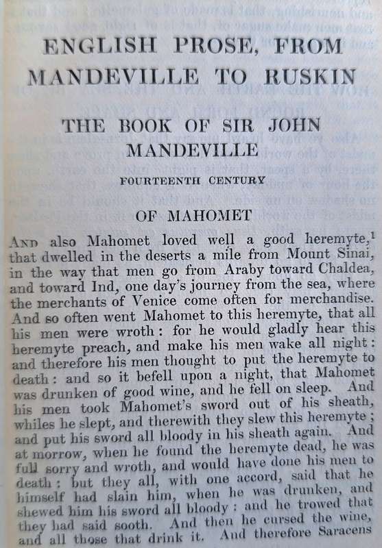 The World's Classics XLV English Prose from Mandeville to Ruskin Small Hardcover 1911 3rd Imp