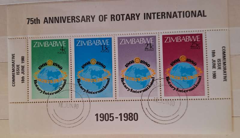 Zimbabwe 1980 Rotary International 1 Cancelled Miniature Sheet