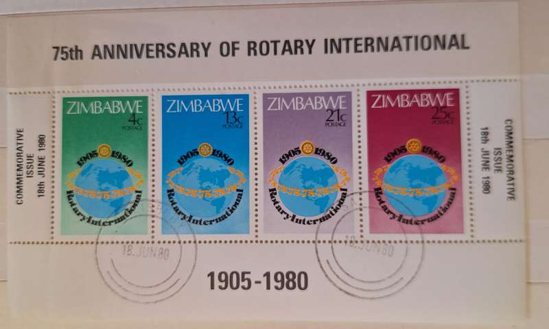 Zimbabwe 1980 Rotary International 1 Cancelled Miniature Sheet