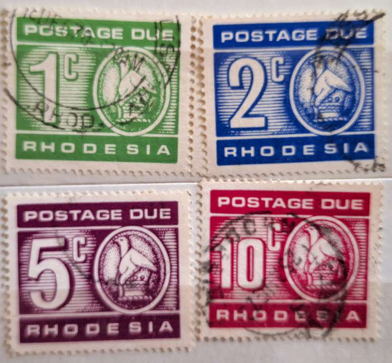 Rhodesia 1970 Postage Due 4 Used stamps
