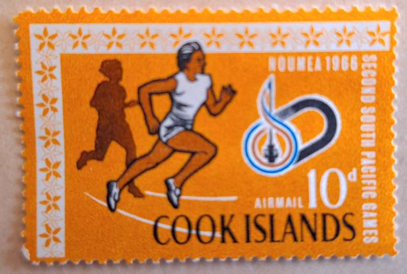 Cook Island 1967 South Pacific Games 1 Unused 10d Hinged stamp