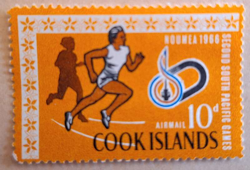 Cook Island 1967 South Pacific Games 1 Unused 10d Hinged stamp