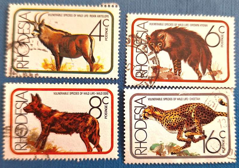 Rhodesia 1976 Vulnerable Species of Wildlife Set of 4 Used stamps