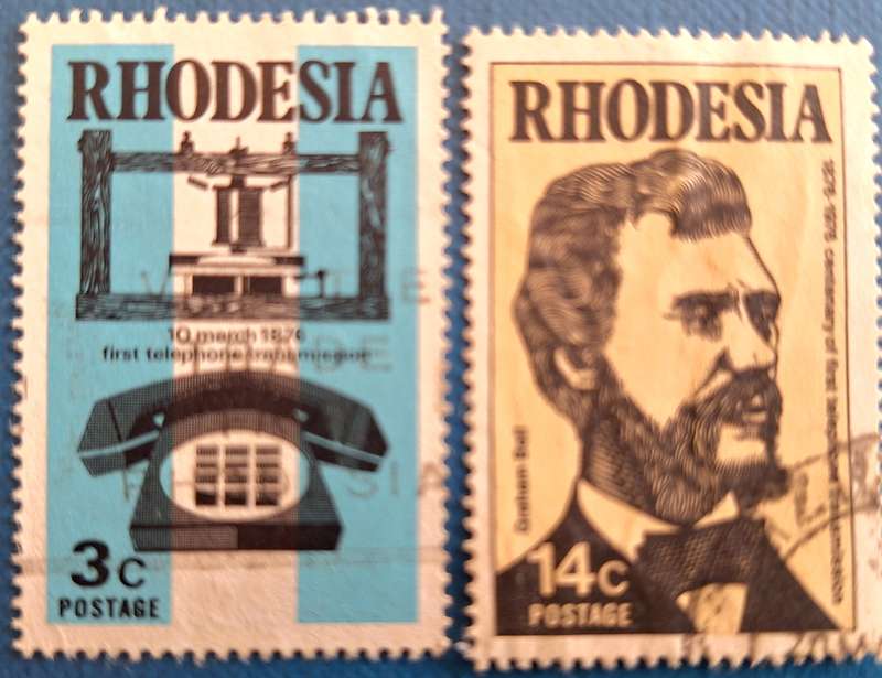 Rhodesia 1976 Telephone Centenary Set of 2 Used stamps